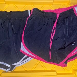 Nike Dri-FIT Shorts running Workout Used 2 pairs Black, White, & Pink Small